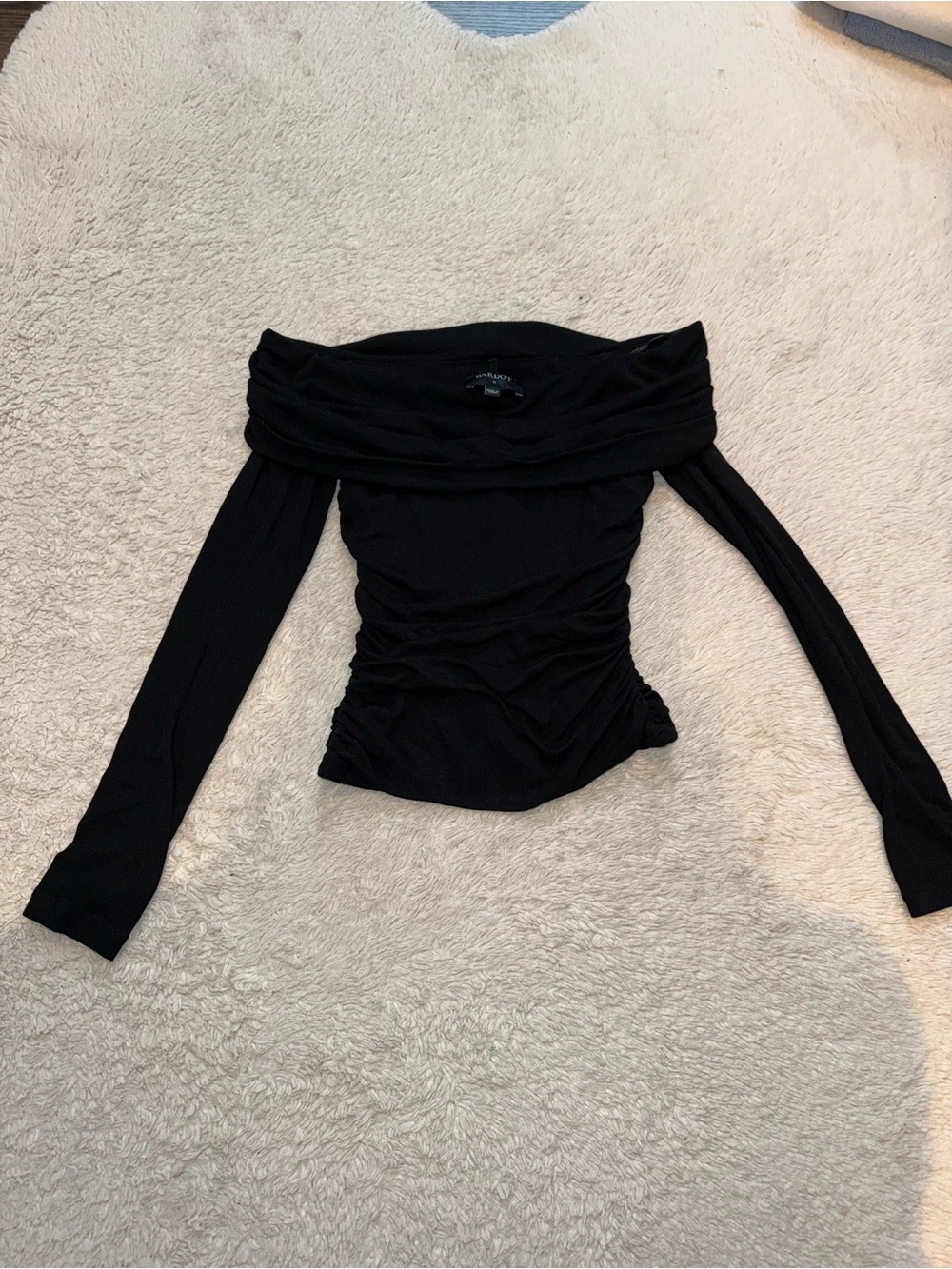 Bardot Off-Shoulder Long Sleeve Black top